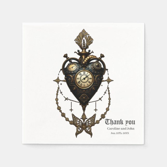 Steampunk heart,  napkin (Front)