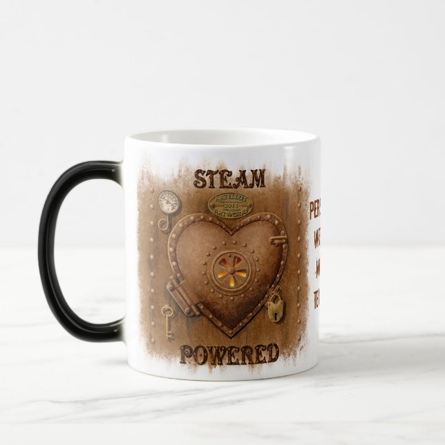 Steampunk Heart Personalized Magic Mug (Left)