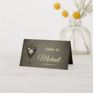 Steampunk heart,  place card