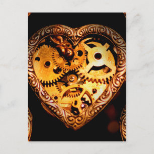 steampunk heart postcard