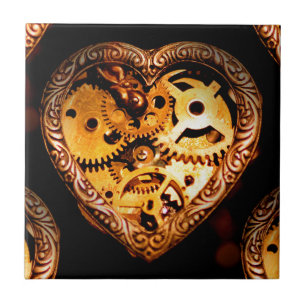 steampunk heart tile