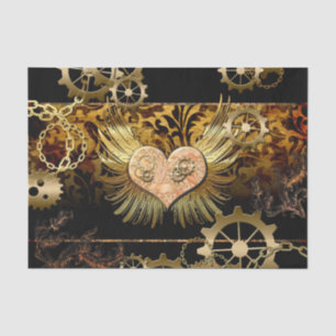 Steampunk heart tissue paper