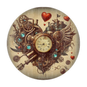 Steampunk heart/valentine's day cutting board