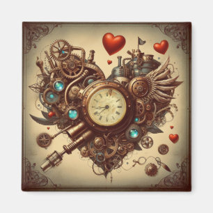 Steampunk heart/valentine's day magnet