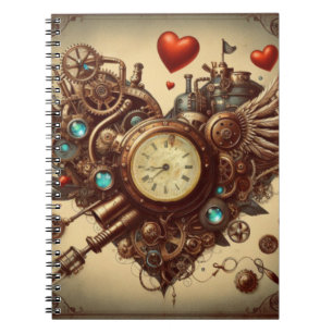 Steampunk heart/valentine's day notebook