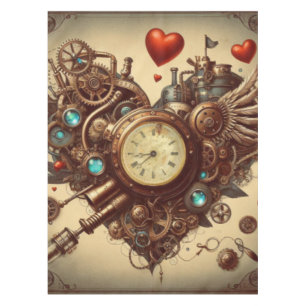 Steampunk heart/valentine's day tablecloth
