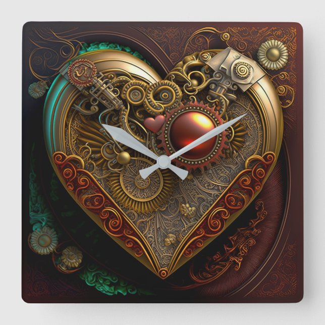 Steampunk Heart Wall Clock (Front)