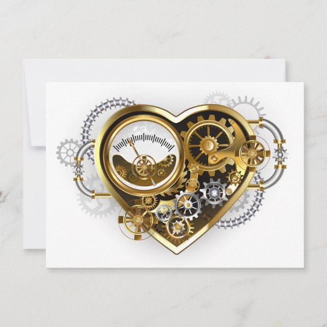 Steampunk Heart with a Manometer (Front)