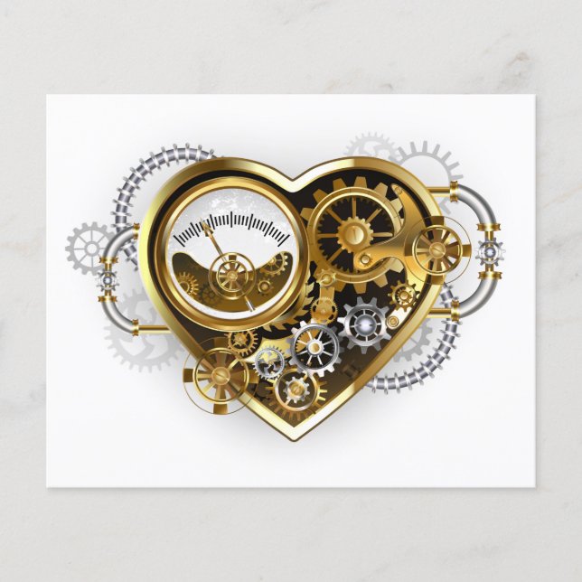 Steampunk Heart with a Manometer (Front)
