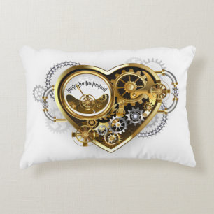 Steampunk Heart with a Manometer Accent Pillow