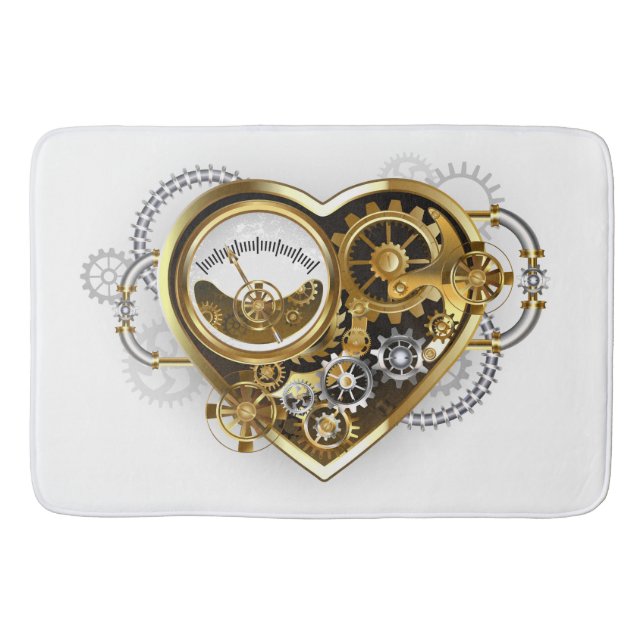 Steampunk Heart with a Manometer Bath Mat (Front)