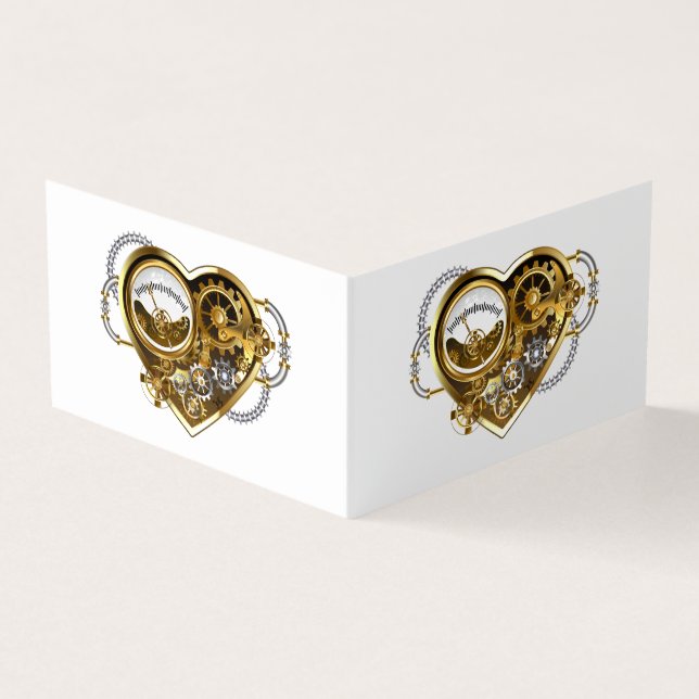 Steampunk Heart with a Manometer Business Card (Outside)