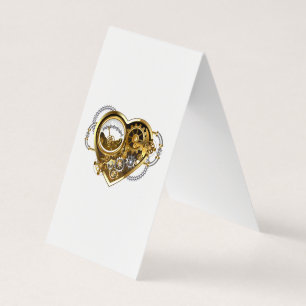 Steampunk Heart with a Manometer Business Card