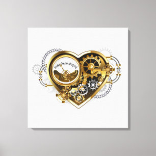 Steampunk Heart with a Manometer Canvas Print