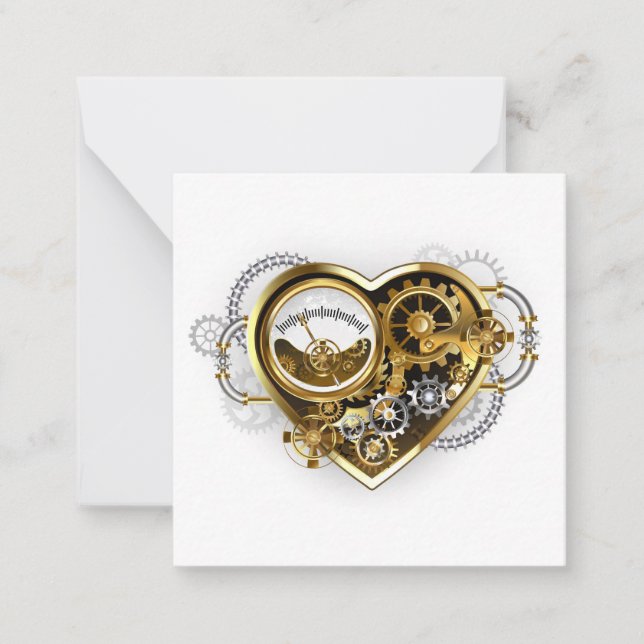 Steampunk Heart with a Manometer Card (Front)