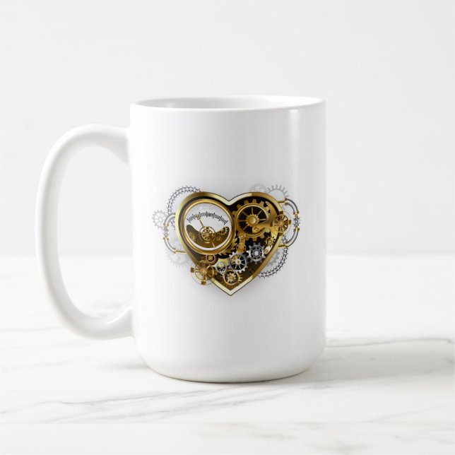 Steampunk Heart with a Manometer Coffee Mug (Left)