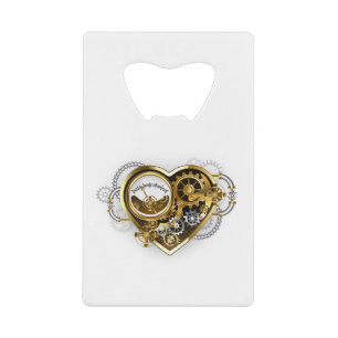 Steampunk Heart with a Manometer Credit Card Bottle Opener