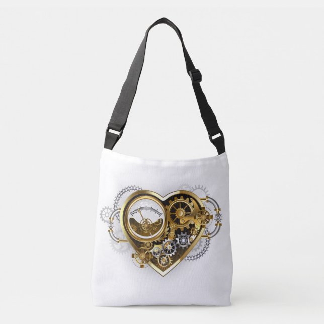 Steampunk Heart with a Manometer Crossbody Bag (Front)