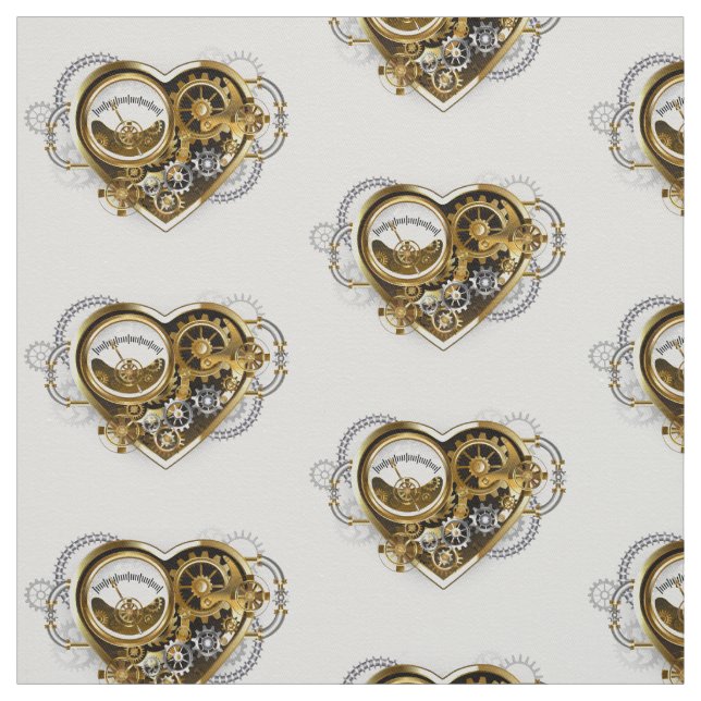 Steampunk Heart with a Manometer Fabric (Swatch)