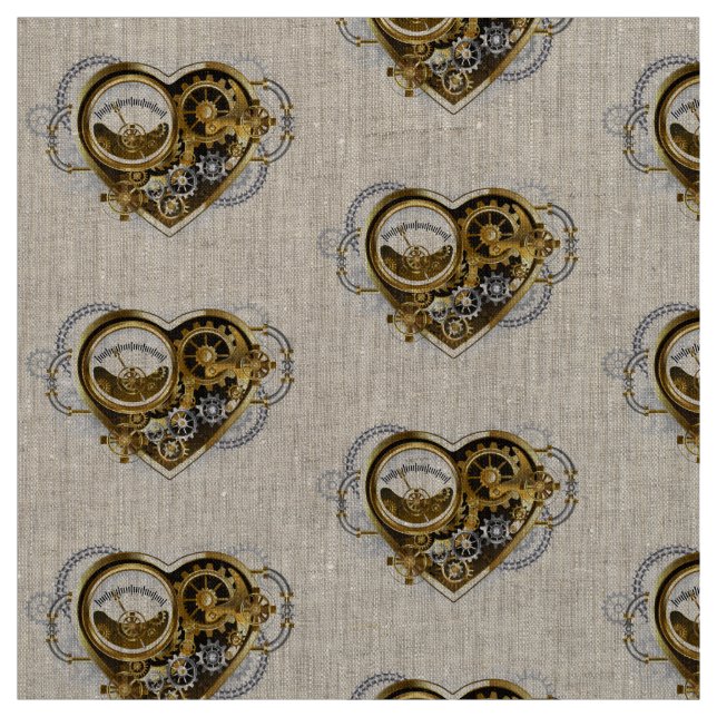 Steampunk Heart with a Manometer Fabric (Swatch)
