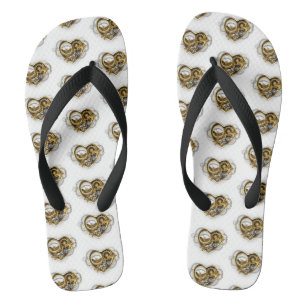 Steampunk Heart with a Manometer Flip Flops