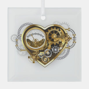 Steampunk Heart with a Manometer Glass Ornament