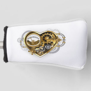 Steampunk Heart with a Manometer Golf Head Cover