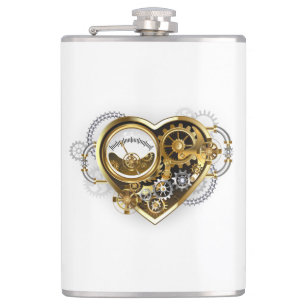 Steampunk Heart with a Manometer Hip Flask