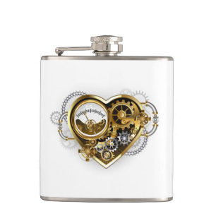 Steampunk Heart with a Manometer Hip Flask