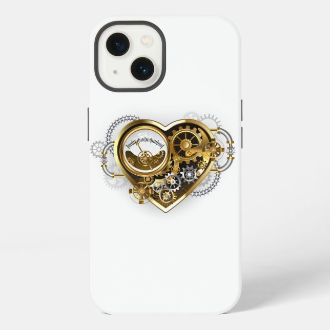 Steampunk Heart with a Manometer iPhone Case (Back)