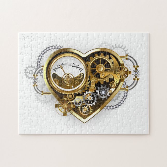 Steampunk Heart with a Manometer Jigsaw Puzzle (Horizontal)