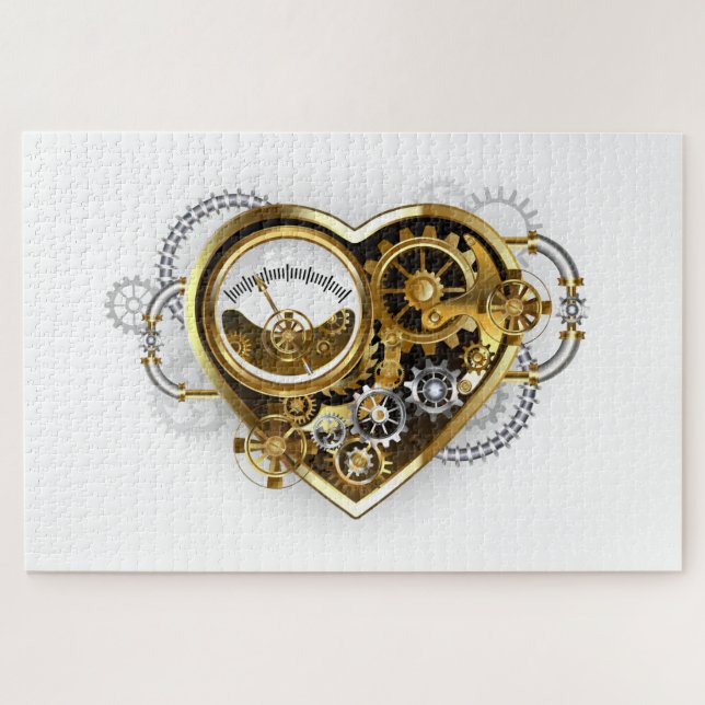 Steampunk Heart with a Manometer Jigsaw Puzzle (Horizontal)