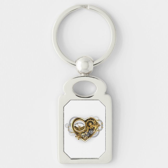 Steampunk Heart with a Manometer Keychain (Front)
