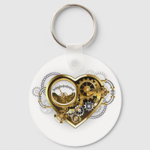Steampunk Heart with a Manometer Keychain