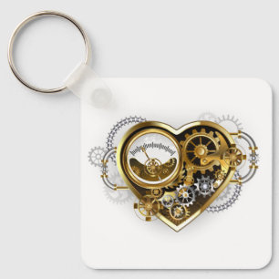 Steampunk Heart with a Manometer Keychain
