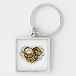 Steampunk Heart with a Manometer Keychain