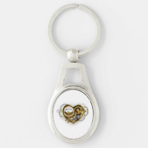 Steampunk Heart with a Manometer Keychain
