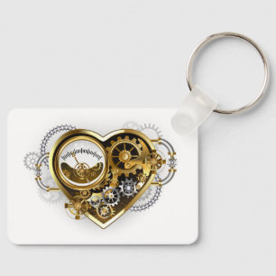 Steampunk Heart with a Manometer Keychain