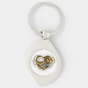Steampunk Heart with a Manometer Keychain