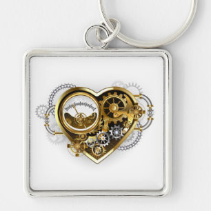 Steampunk Heart with a Manometer Keychain