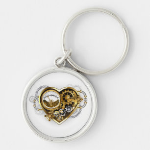 Steampunk Heart with a Manometer Keychain