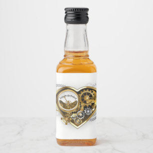 Steampunk Heart with a Manometer Liquor Bottle Label