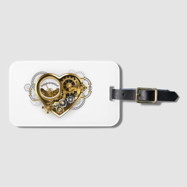 Steampunk Heart with a Manometer Luggage Tag (Front Horizontal)