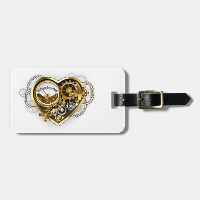 Steampunk Heart with a Manometer Luggage Tag (Front Horizontal)
