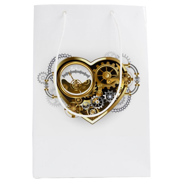 Steampunk Heart with a Manometer Medium Gift Bag (Front)