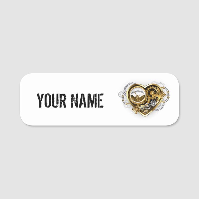 Steampunk Heart with a Manometer Name Tag (Front)