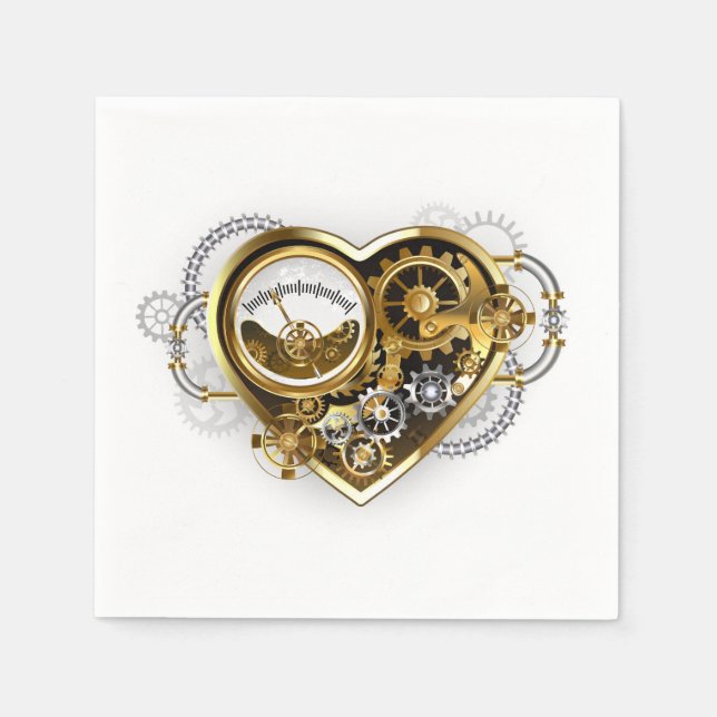 Steampunk Heart with a Manometer Napkin (Front)