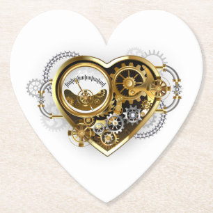 Steampunk Heart with a Manometer Paper Coaster