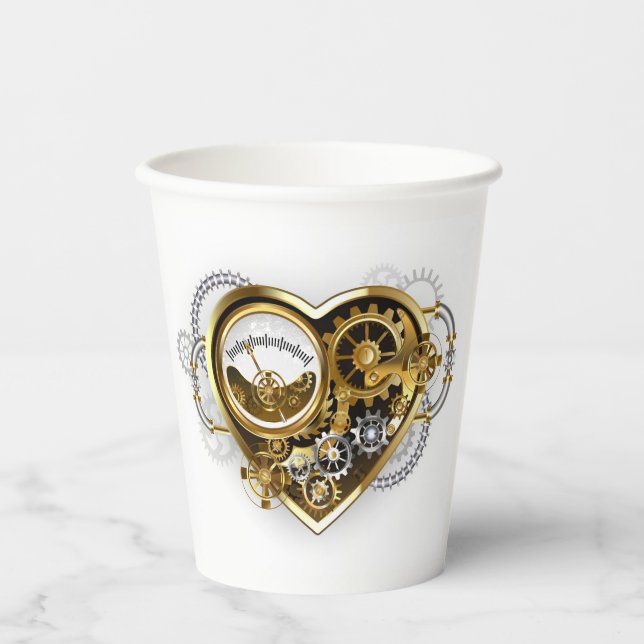 Steampunk Heart with a Manometer Paper Cups (Front)