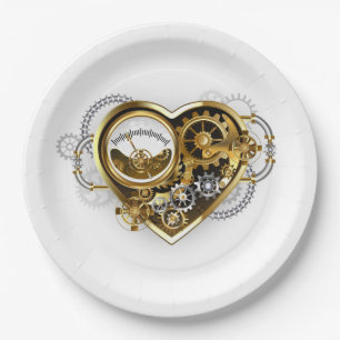 Steampunk Heart with a Manometer Paper Plate